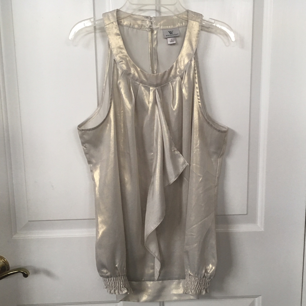 Worthington Gold Dusted Ivory Sleeveless Top